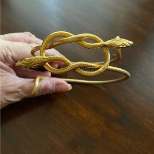 18KT Vintage Gold Plated Adjustable Wrap Serpent Upper Arm Bracelet